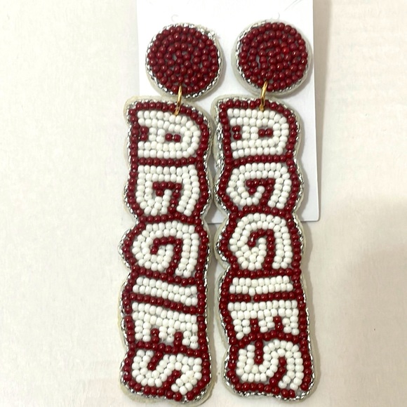 🎉🏈 NEW Texas A&M AGGIES Beaded Game Day Earrings - Picture 1 of 2